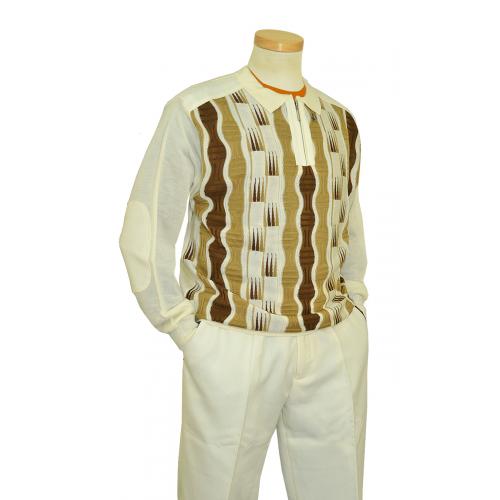 Stacy Adams Cream / Brown / Sand Pull-Over 2 Piece Knitted Outfit 1330