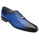Belvedere "Stella" Antique Royal Blue All-Over Genuine Eel Oxford Shoes 1470.