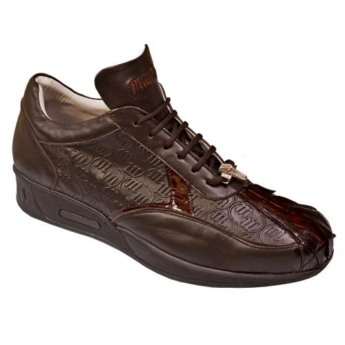 Mauri M770/1 Sport Rust Genuine Nappa Embossed / Nappa / Hornback Crocodile Tail Sneakers