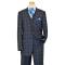 Luciano Carreli Charcoal Grey / Royal Blue Double Windowpanes Super 150's Wool Vested Suit 6296-9502