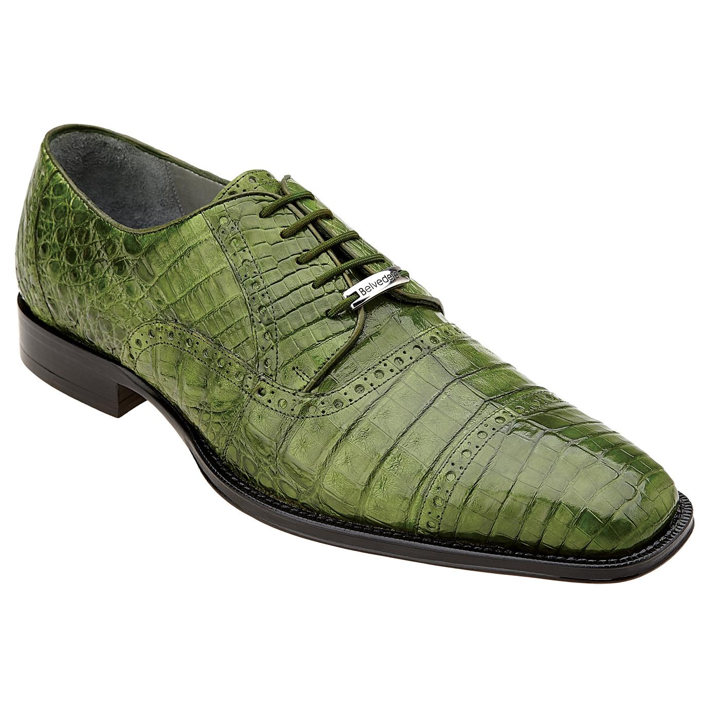 Belvedere Marcello Antique Emerald Green Genuine Crocodile Lace Up Cap Toe  Shoes 1493. - $599.90 :: Upscale Menswear 