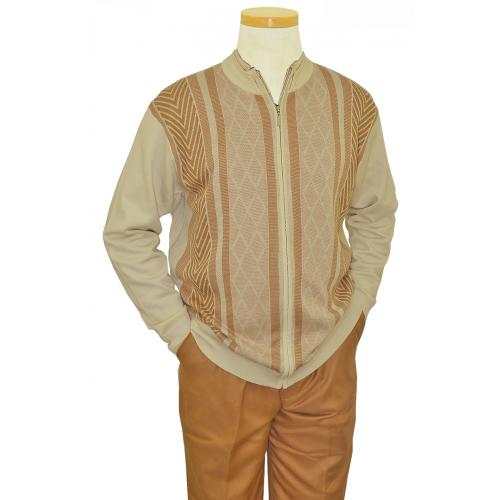 Luxton Ivory / Bronze Zip-Up Sweater Outfit SW102