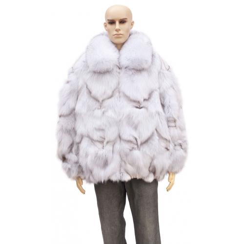Winter Fur Natural Blue Fox Jacket With Full Skin Fox Collar M11R01NA