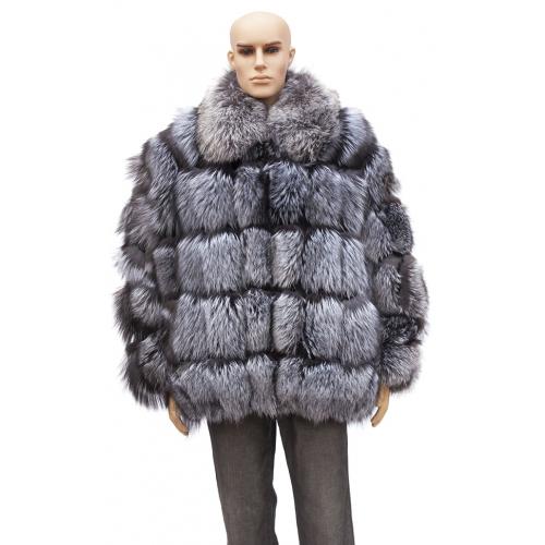 Winter Fur Natural Silver Full Skin Fox Jacket With Fox Collar M41R01SV