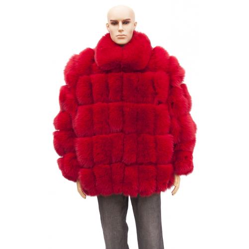 Winter Fur Red Full Skin Fox Jacket With Fox Collar M41R01RD