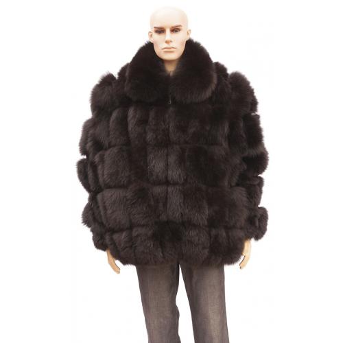 Winter Fur Brown Full Skin Fox Jacket With Fox Collar M41R01BR