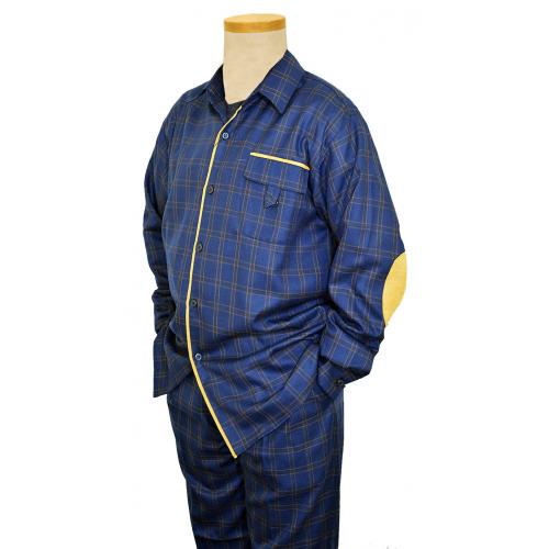 Pronti Navy / Gold Windowpane Long Sleeve Outfit SP6207