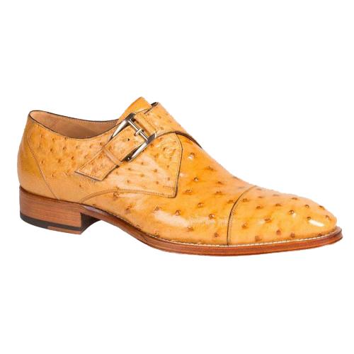 Mezlan "Cohen" Mustard All Over Genuine Ostrich With Monk Strap 4222