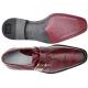 Belvedere "Otto" Antique Dark Burgundy Genuine All-Over Lizard Monk Strap Shoes 1498.