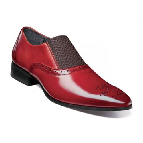 Stacy Adams "Valerian" Red Brogue Slip-On Loafer Shoes 25108-231