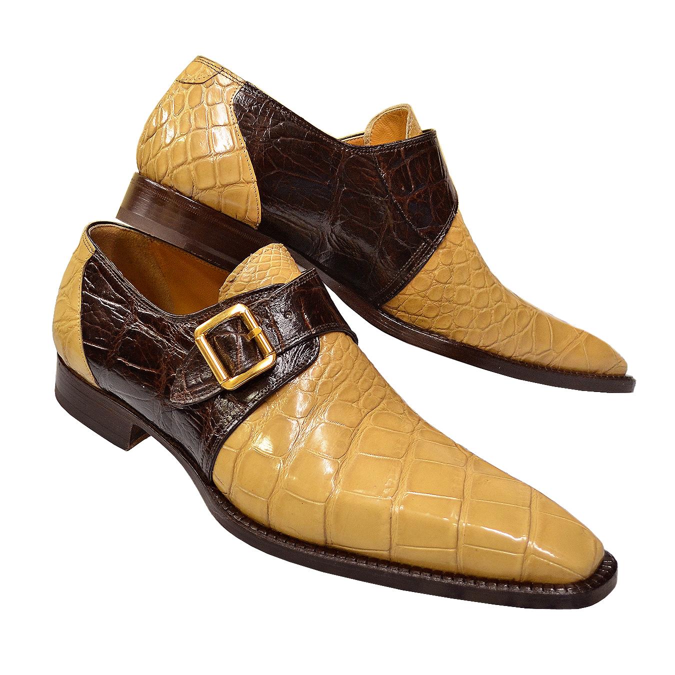 Mauri 53154 Sport Rust / Bone Genuine All-Over Alligator Loafer Shoes ...