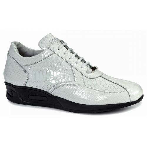 Mauri M788 Malabo White Genuine Patent Leather Sneakers.