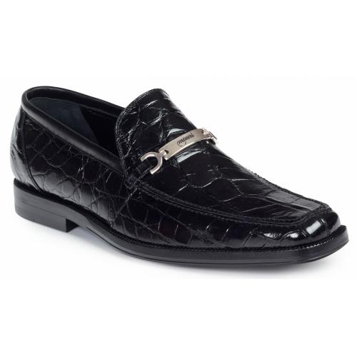 Mauri 4692/2 Black All Over Genuine Body Alligator With Bracelet Loafer Shoes.