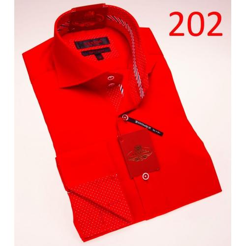 Axxess Red Modern Fit 100% Cotton Dress Shirt 202