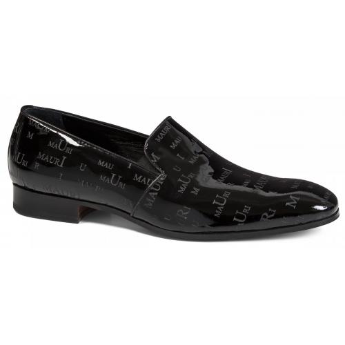 Mauri "4586" Black Genuine Mauri Patent Leather / Mauri Laser Loafer Shoes.