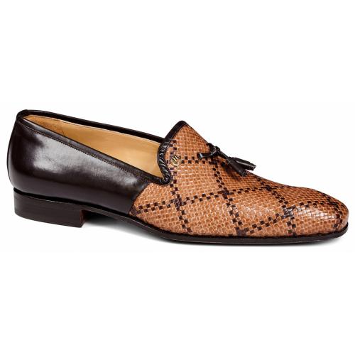 Mauri "4817" Cognac-Dark Brown Genuine Leather / Dark Brown Calf Loafer Shoe.