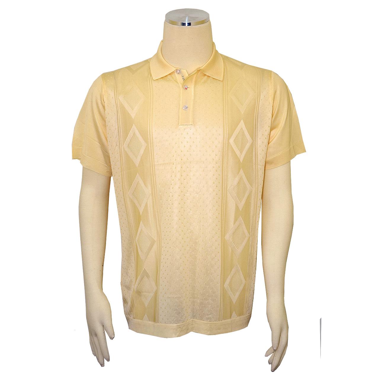 Pronti Cream Knitted Microfiber Casual Short Sleeve Polo Shirt K6236 ...
