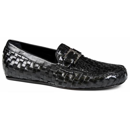 Mauri "3718" Black Genuine Woven Calf Shoes.