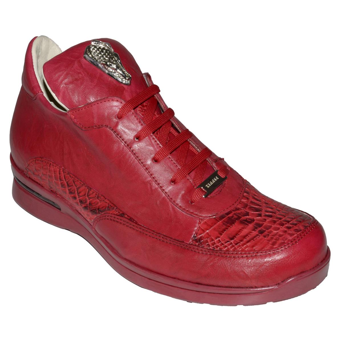 Fennix 3235 Red Genuine Hornback Alligator / Calfskin Sneakers With ...