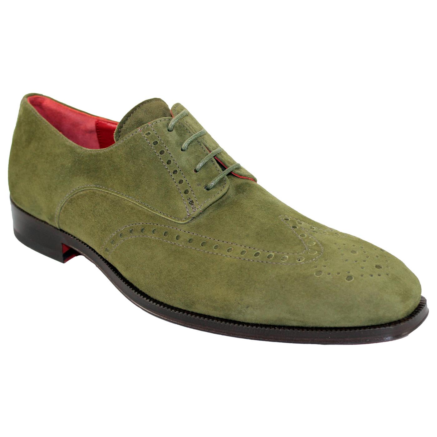 Emilio Franco 185 Olive Genuine Suede Leather Shoes. - $299.90 ...