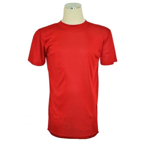 Pronti Red Tricot Dazzle Polyester Short Sleeve Shirt S1564