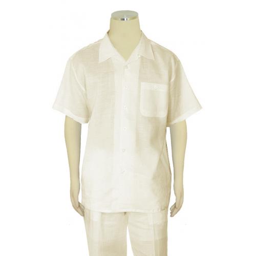 Successos 100% Linen Offwhite 2 Pc Outfit # SP1065