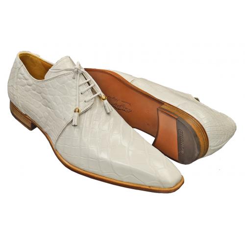 Mauri 53156 White Genuine All-Over Alligator Belly Skin Shoes