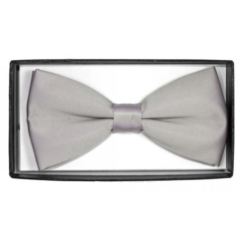 Classico Italiano Silver Grey 100% Silk Bow Tie BT071