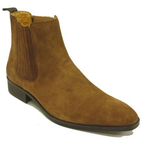 Carrucci Brown Genuine Suede Leather Boots KB503-01S.