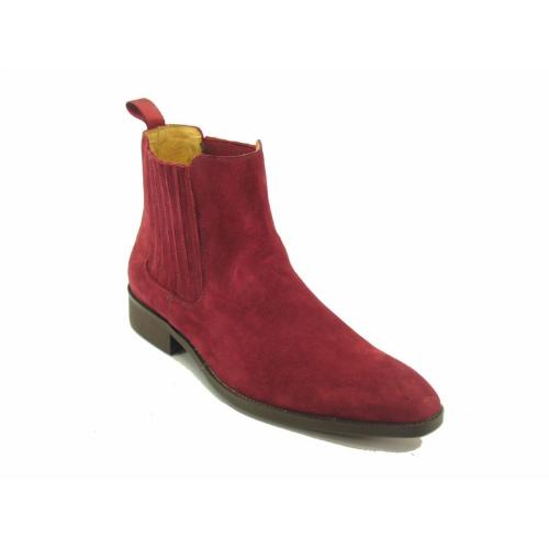 Carrucci Burgundy Genuine Suede Leather Boots KB503-01S.