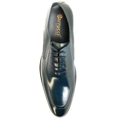 Carrucci Navy Genuine Leather Oxford Lace-up Shoes KS099-713.