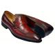Carrucci Blue Burnished Calfskin Leather Loafer Shoes KS478-501
