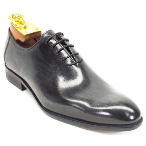 Carrucci Charcoal Genuine Calfskin Leather Oxford Lace- UP Shoes KS505-12.