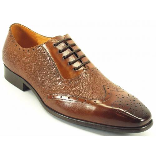 Carrucci Whisky Genuine Caviar Leather Oxford Shoes KS524-14.