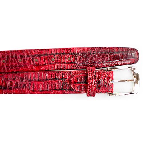 Belvedere 1999 Antique Red All-Over Genuine Hornback Crocodile Belt