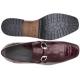 Belvedere "Plato" Dark Burgundy Genuine Alligator / Italian Calf Loafer Shoes With Horsebit 1022.