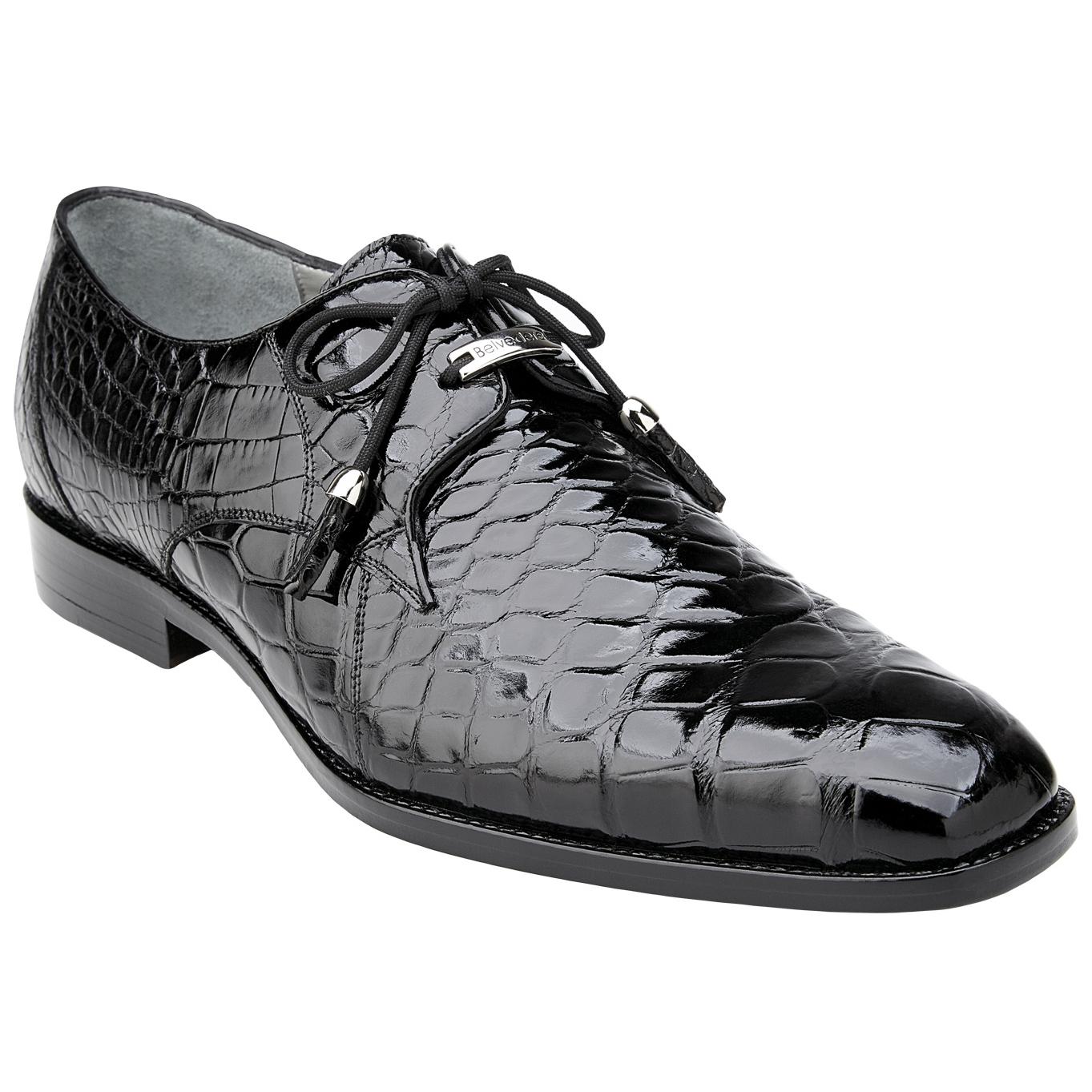 Belvedere Lago Black All-Over Genuine Alligator Shoes 14010. - $839.90 ...