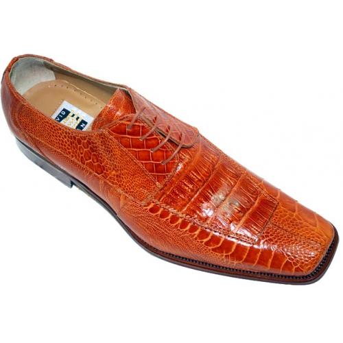 David Eden "Sonora" Cognac Genuine Crocodile/Ostrich Shoes