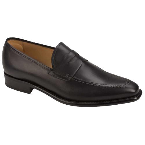 Mezlan "Claude" 8069 Graphite Genuine Hand-Burnished Calf Leather Loafer Shoes.