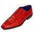 Roberto Chillini Red Hornback Alligator Print Faux Leather Shoes 6387