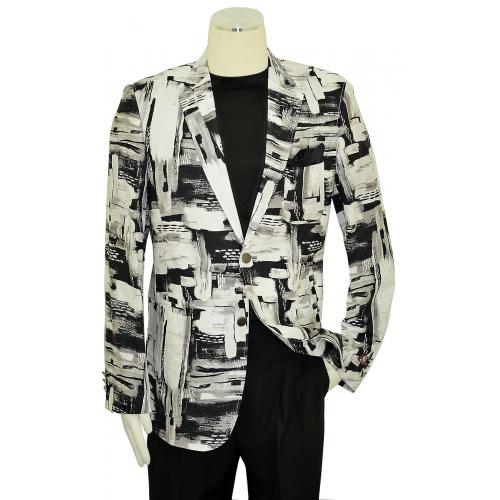 Silversilk Black / White / Grey Linen / Cotton Blazer 2560JKT