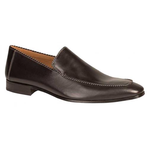 Mezlan "Brandt" 6687 Black Genuine Soft Italian Calfskin Loafer Shoes.
