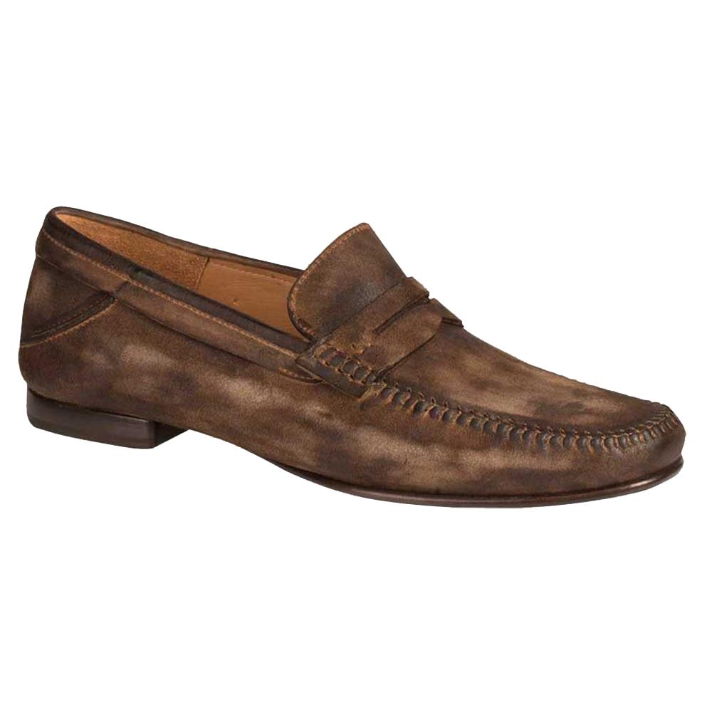 Mezlan Horner Khaki Genuine Vintage Suede Penny Moccasin Loafer Shoes ...