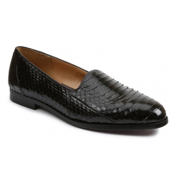 Giorgio Brutini Faulkner Black Genuine Snakeskin Loafer Shoes 150631 ...