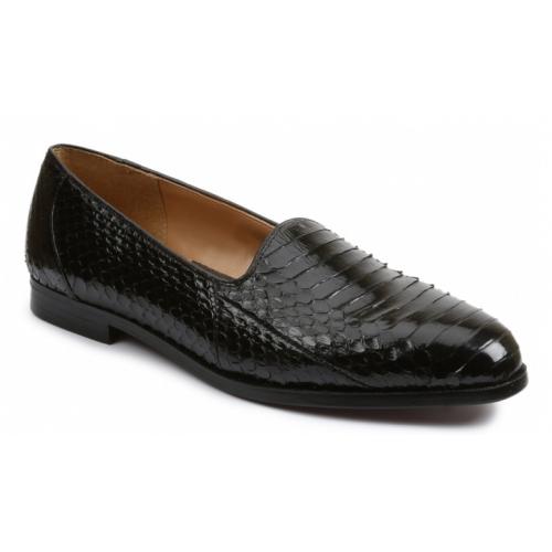 Giorgio Brutini "Faulkner" Black Genuine Snakeskin Loafer Shoes 150631