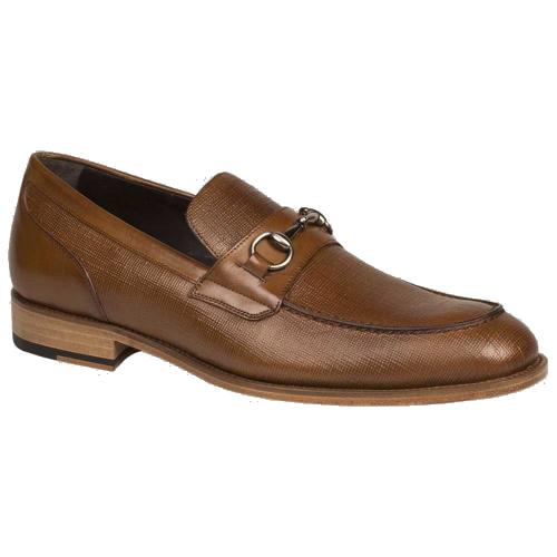 Bacco Bucci "Mossi" Whiskey Genuine Burnished Calfskin With Horsebit Loafer 2796-88.