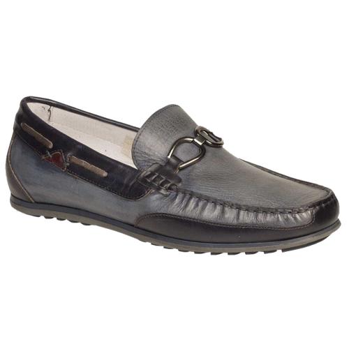 Bacco Bucci "Condotti" Blue Genuine Calfskin Moccasin Loafer Shoes 2784-44.