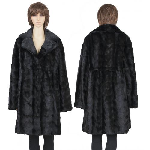 Winter Fur Ladies Black Mink Paws 3/4 Coat W69Q02BK.