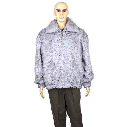 Winter Fur Sapphire Men's Diamond Mink Jacket With Full Skin Mink Collar M49R01SA.