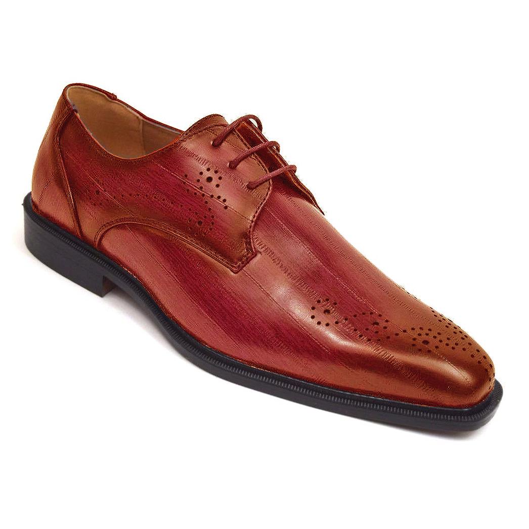 Antonio Cerrelli Burgundy PU Leather Lace-Up Shoes 6712 | Upscale Menswear